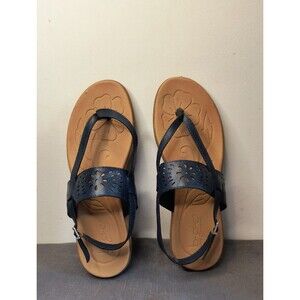 BOC Born Concept Sandals Womens 11M Eyelet Slingback Blue Faux Leather Strappy